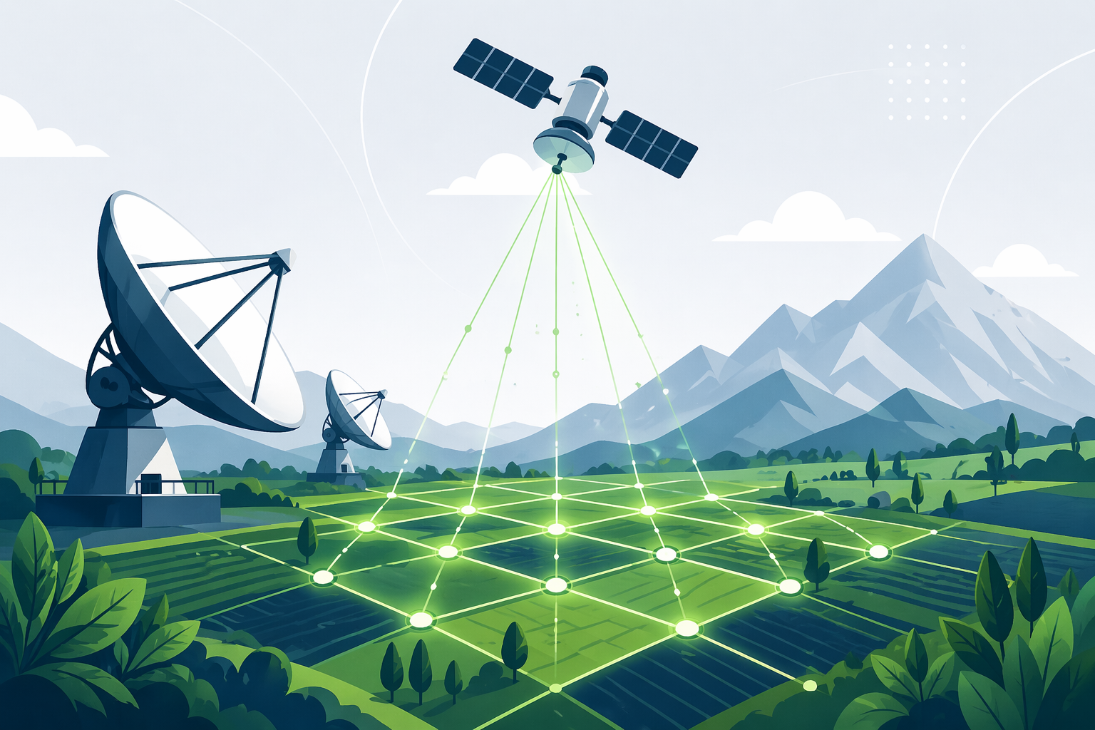 AgTech Satellite Monitoring Illustration